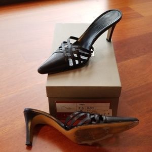 Cole Haan Black Leather Mules